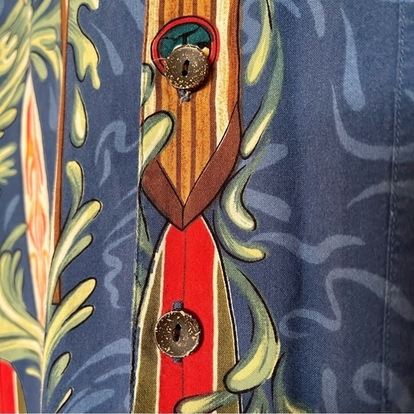 Vintage Robert Stock Hawaiian surfboard button down collared shirt island aloha - Picture 4 of 8